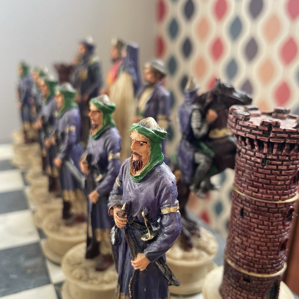 FG B-102 Sparta-Truva Hand Painted Chess Set – Complete 32 Pieces ...
