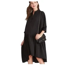 Hatch Maternity Women's THE WILLOW DRESS Black $268 NEW