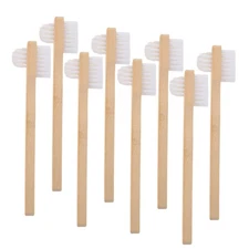 8 Pcs Nylon Medium Hard Denture Toothbrush Cleanser Dentures Care