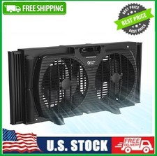 Comfort Zone 9" Twin Window Fan Quiet Setting, 3-Speeds, Auto-Locking Expanders
