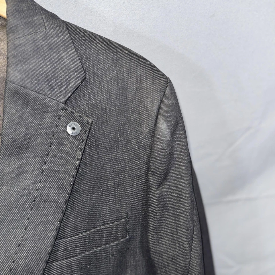 Blazer G-Star Raw para Hombres XL Carbón Denim Abrigo Deportivo Chaqueta Forrada con Dos Botones Foto 3 de 4