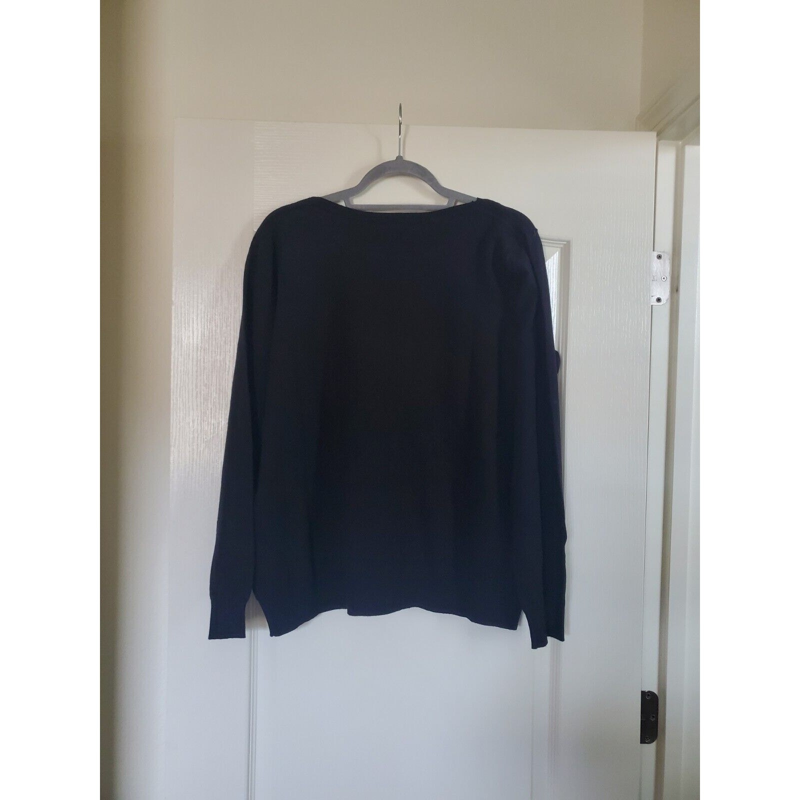 Parkhurst Cocktails Rhinestone Black Long Sleeve Soft Party Sweater Women's XL