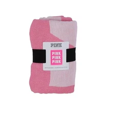 Victoria's Secret Pink Beach Blanket Throw Pool Bed Logo Large Cotton New Nwt