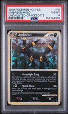 2010 POKEMON HEARTGOLD & SOULSILVER UNDAUNTED CRACKED ICE #10 UMBREON-HOLO PSA 4