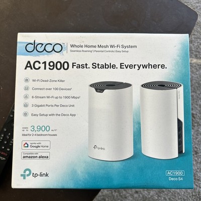 Deco S4 Whole Home Mesh WiFi System - Maximum Coverage, Speed & Parental Safety