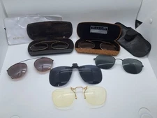 Lot Of 6 Vintage Clip On Sunglasses For Eye Glasses 1 Is Magnetic AS IS