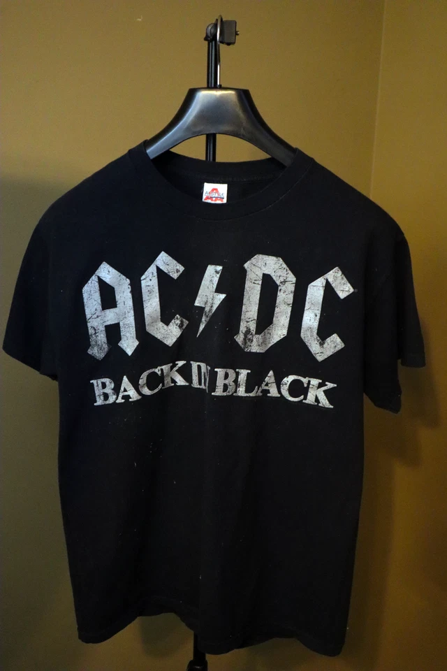 Camiseta vintage AC DC espalda negra grande negra plateada 2005 ropa Alstyle Foto 2 de 4