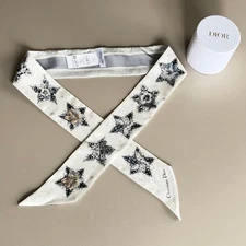 Christian Dior Scarf Mizza White  SeeDescription Pre-owned France