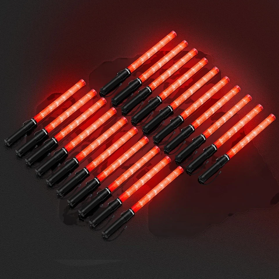 20 Pack 21" Red Traffic Wand Set - LED Safety Baton - Image 3 of 4