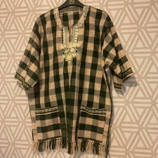 Abito tunica verde caftano caftano boho hippie taglia unica tribale - Made in Indonesia