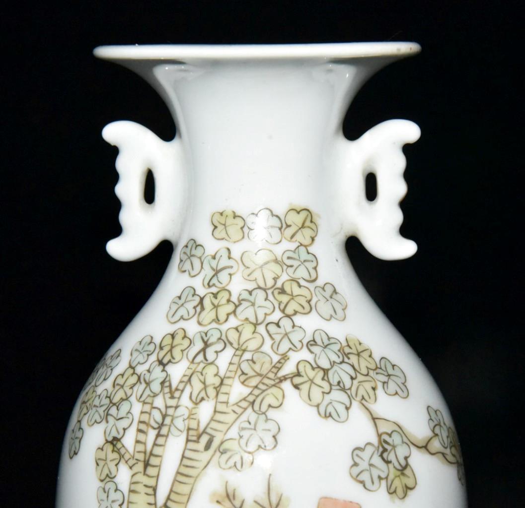 PAIR OLD CHINESE FAMILLE ROSE PORCELAIN VASE GUANGXU MARKED