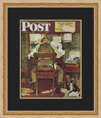 Norman Rockwell Income Tax Custom Framed Print