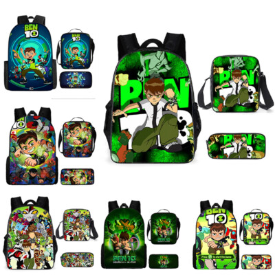 Ben 10 3PCS Students Backpack Set Kids Schoolbag Crossbody Bag Pencil Case  Gift