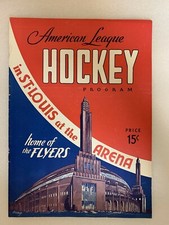 ST LOUIS FLYERS 1946-47 AHL PROGRAM AGAINST BUFFALO BISON CALLED BY HARRY CARAY