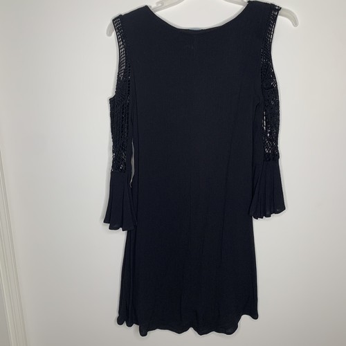 NWT Nina Leonard Womens S Black Open Shoulder Long Sleeve Dress - Picture 8 of 10