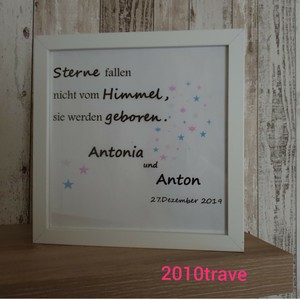 Led Bild Beleuchtet Taufe Geburt Geschenke Sterne Rosa Blau Zwillinge Bilder Ebay