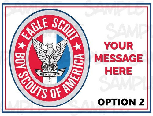 Eagle Scout Edible 1/4 1/2 Sheet or 8 Inch Round Cake Sugar TOPPER Free Message - Picture 2 of 9
