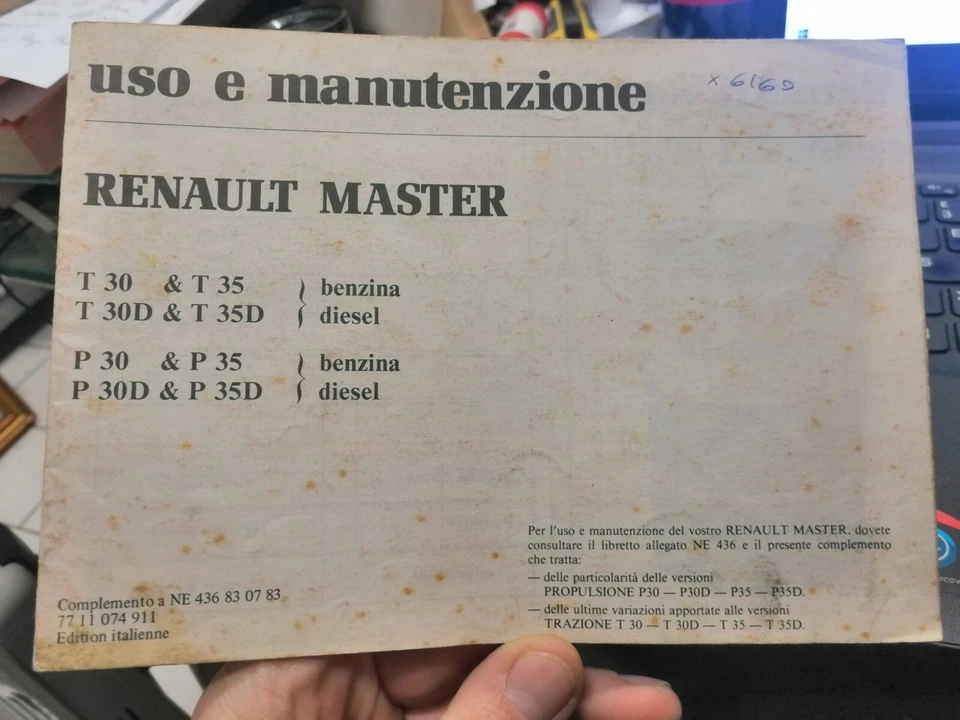 Libretto uso manutenzione originale per RENAULT MASTER 1981 + complemento - Immagine 3 di 4