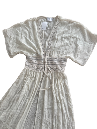 $109 Bond 73 Cream Swim Cover Up Beach Boho Coastal Coquette- Small - Picture 4 of 4