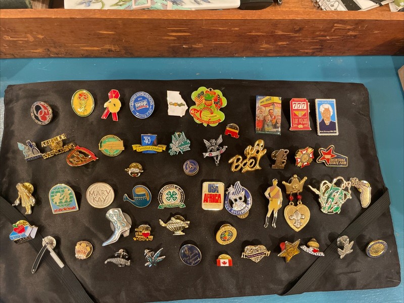 Lot Of 50 Various Label Pins Mary Kay, Montana, Florida, Georgia Etc.