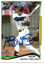 Adam Brett Walker Cedar Rapids Kernels 2014 Topps Pro Debut Signed Card