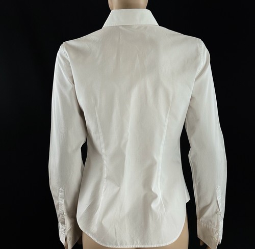 Valentino White Cotton Lace Button Down Long Sleeve Top Size 6 - Picture 3 of 4