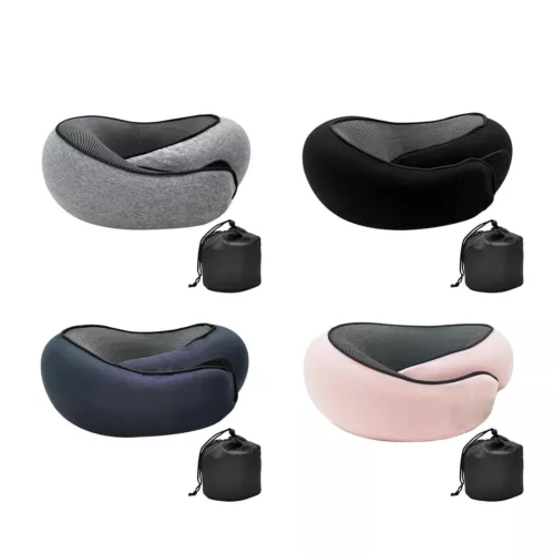 Neck Travel Pillow Memory Foam Neck Pillow Comfort Compact Ergonomic for Travel - Picture 1 of 26