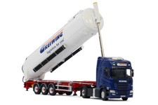 for WSI FOR SCANIA R HIGHLINE CR20H 4X2 BULK TIPPER TRAILER-3 AXLE 1:50 Model
