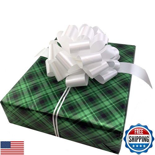 Large White Ribbon Pull Bows - 9" Wide, Set of 6, Wedding Decor, Reception, A - Picture 2 of 5