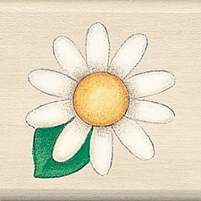 Daisy Mambi Wood Mounted Rubber Stamp Inkadinkado NEW summer flower garden art
