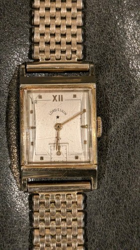 Clean Vintage 1950's Men's Lord Elgin Tank 14k G/F 21J Cal. 626 USA Watch Runs - 第 1/14 張圖片