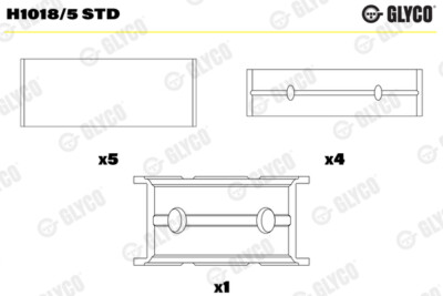 GLYCO H1018/5 STD Kurbelwellenlager for CITROËN FIAT FORD FORD (JMC) FORD AUSTRA