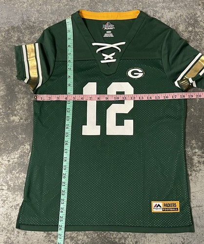 Women’s Majestic Aaron Rodgers #12 Green Bay Packers Football Jersey Medium - Picture 5 of 8