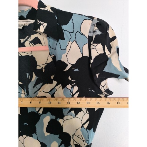 DIANE Von FURSTENBERG DVF Silk Floral Dolman Sleeve Tunic Dress Size 2 Collared - Picture 5 of 18
