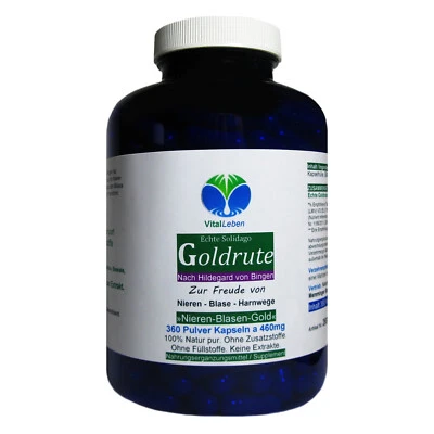 VITALLEBEN Echte Goldrute Solidago 360 Kräuter Kapseln nach Hildegard von Bingen. 26935-360