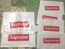 Supreme Red Box Logo Plastic Shopping Tote Bag FREE SHIPPING 