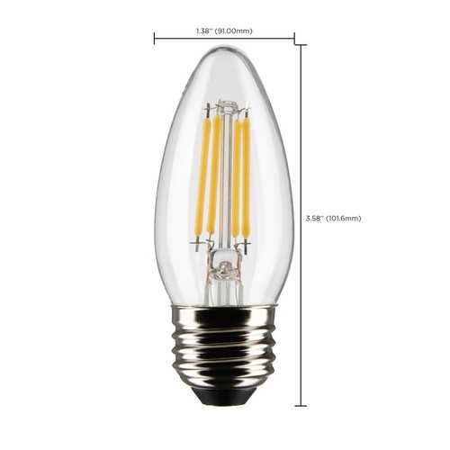 Satco S21286 - 4 Watt B11 LED Clear Bulbs - 4000K (2 or 24 Pack) - Picture 8 of 10