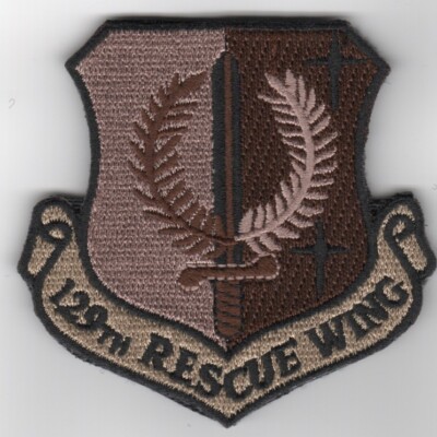 USAF AIR FORCE 129TH RESCUE WING CREST RQW CA DESERT EMBROIDERED JACKET ...