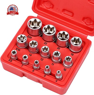 juego de llaves de vaso E-Torx 14 piezas con estuche herramientas enchufes tool
