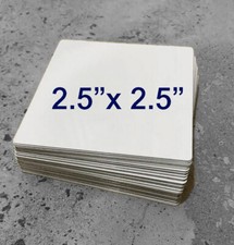 2.5" x 2.5" Square Gloss White .03" THICK Aluminum Sublimation Blanks