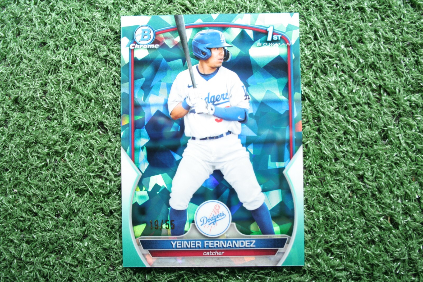 Yeiner Fernandez 2023 Bowman Chrome Sapphire Edition #BCP-138 Aqua Refractor /55