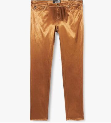 Love Moschino Damen Jeans Skinny Leg Mid Waist Stretch Satin Optik Running Big