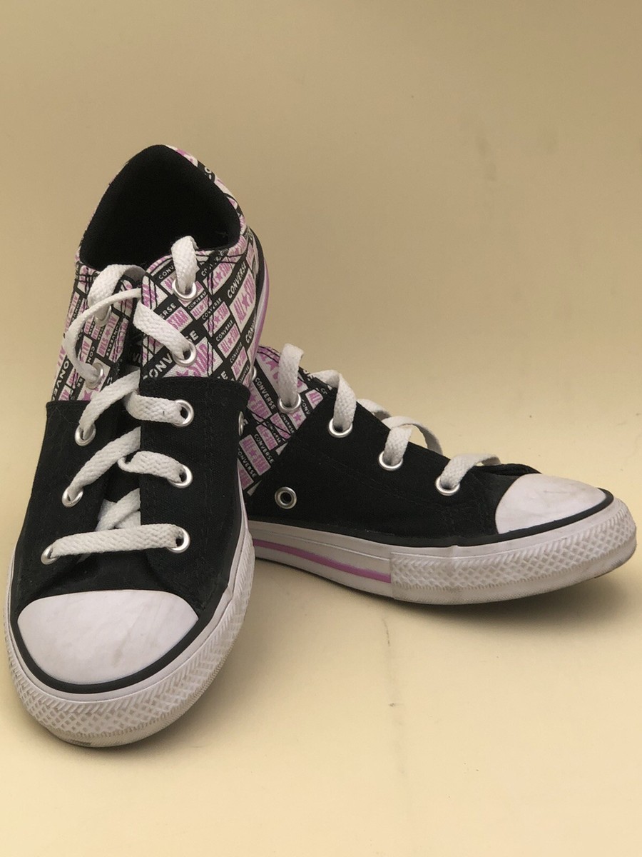 Converse- All Star- Black -Pink Canvas Shoes Junior Size