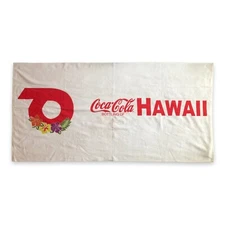 Coca Cola Hawaii Beach Towel 58.5” x 29” Bottling Excellent Condition Turkish