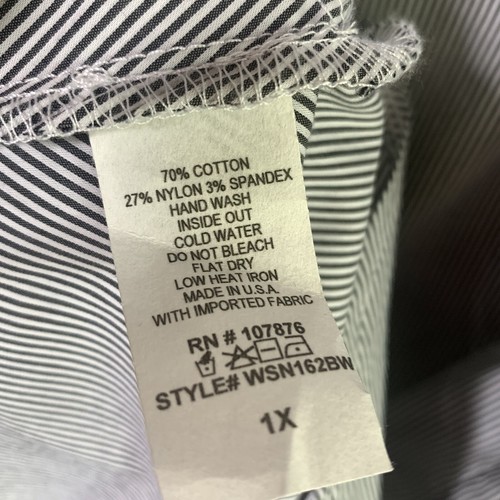NEW COMFY USA Women’s Size 1X Tokyo Shirt Tunic Pinstripe Bubble Hem Lagenlook - 第 7/10 張圖片