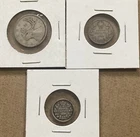 Lot of 3 Silver Canada coins, 1937 Quarter, 1929 10 Cent, 1907 5 Cents