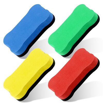 4PCS Dry Eraser Mini Whiteboard Erasers Cleaner for Whiteboard Dry Board | Co...