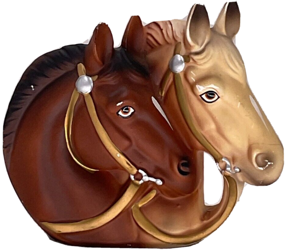 Vintage Ucagco Horse Head Wall Pocket Planter Vase Hand Painted Made in