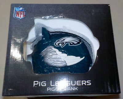 PHILADELPHIA EAGLES CERAMIC RESIN PIGGY BANK 7'' x 7'' x 5''  NIP FOCO PIG LEAGUERS