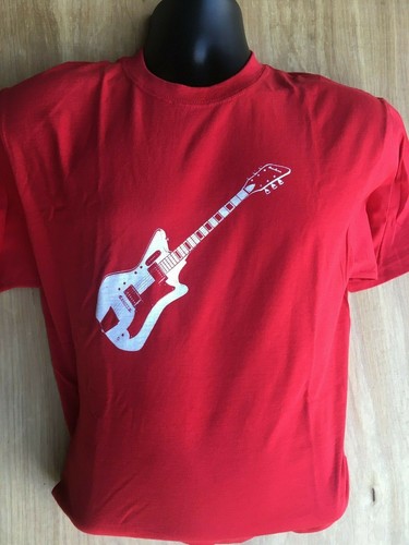 AIRLINE GUITAR white stripes jack white valco Jetsons T-SHIRT Fender Fan Dad  - Bild 1 von 2